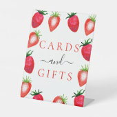 ベリーインラブイチゴブライダルシャワーカード 台座サイン (正面)