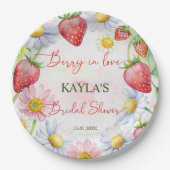ベリーインラブイチゴブライダルシャワー印刷 ペーパープレート (正面)