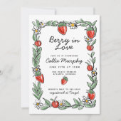 ベリーインラブストロベリーさくらんぼブライダルシャワー 招待状 (正面)