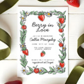ベリーインラブストロベリーさくらんぼブライダルシャワー 招待状