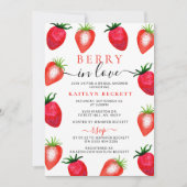 ベリーインラブストロベリーブライダルシャワー 招待状 (正面)