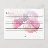 ベリーウォーターカラーオーキッドブライダルシャワーアドバイスカード アドバイスカード (裏面)