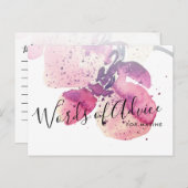 ベリーウォーターカラーオーキッドブライダルシャワーアドバイスカード アドバイスカード (正面/裏面)