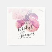 ベリーウォーターカラーオーキッドブライダルシャワーナプキンス スタンダードカクテルナプキン (正面)