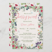 ベリーウォーター色ボホ男女兼用赤ちゃんシャワー 招待状 (正面/裏面)