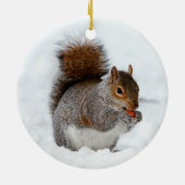ベリーオーナメントで雪のリス セラミックオーナメント (裏面)