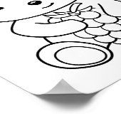 ベリーカラーリングページを持つかわいいクマ ポスター (角)