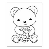 ベリーカラーリングページを持つかわいいクマ ラバースタンプ (インプリント)