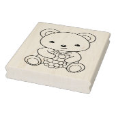 ベリーカラーリングページを持つかわいいクマ ラバースタンプ (スタンプ)