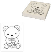 ベリーカラーリングページを持つかわいいクマ ラバースタンプ (押印)
