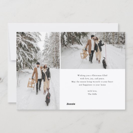 ベリーカリグラフィーメリークリスマス7枚の写真 シーズンカード (裏面)