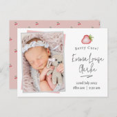 ベリーカワイイ出生告知カードと写真 ポストカード (正面/裏面)