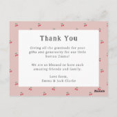 ベリーカワイイ出生告知カードと写真 ポストカード (裏面)