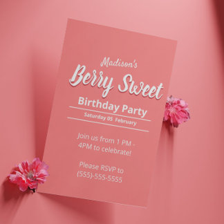 ベリーガールズの誕生日パーティーの招待状 - テンプレート