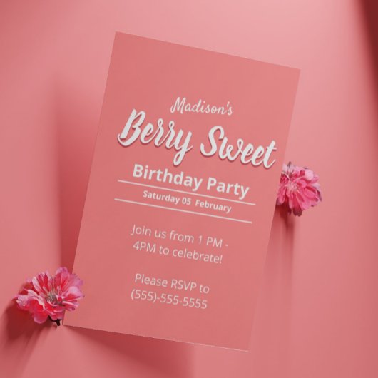 ベリーガールズの誕生日パーティーの招待状 - テンプレート