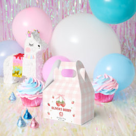 ベリーキュートピンクストロベリーファースト誕生日パーティー フェイバーボックス