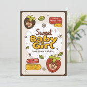 ベリーキュートベビーガールシャワー招待状 招待状 (スタンド正面)