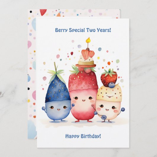 ベリーキュート記念日誕生日カード シーズンカード (正面/裏面)