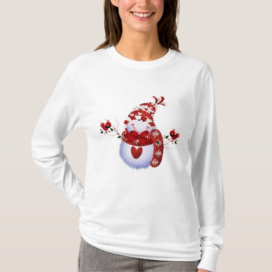 ベリーキュート雪だるまクリスマスホリデー Tシャツ (正面)