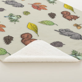 ベリークリスマスバードレッドグレー シェルパブランケット