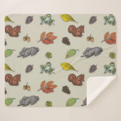 ベリークリスマスバードレッドグレー シェルパブランケット (正面(横))