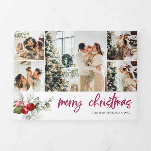ベリークリスマス16フォトコラージュ 三つ折りクリスマスカード (カバー)