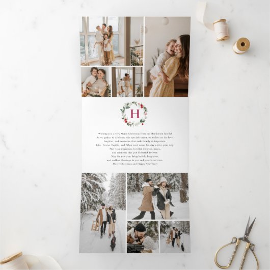 ベリークリスマス16フォトコラージュ 三つ折りクリスマスカード (内部)