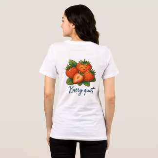 ベリークワイエット かわいいイチゴのダジャレ トライブレンドTシャツ