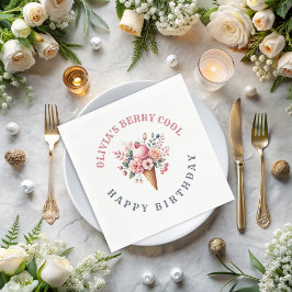 ベリークールハッピーバースデーアイスクリームパーティー スタンダードランチョンナプキン