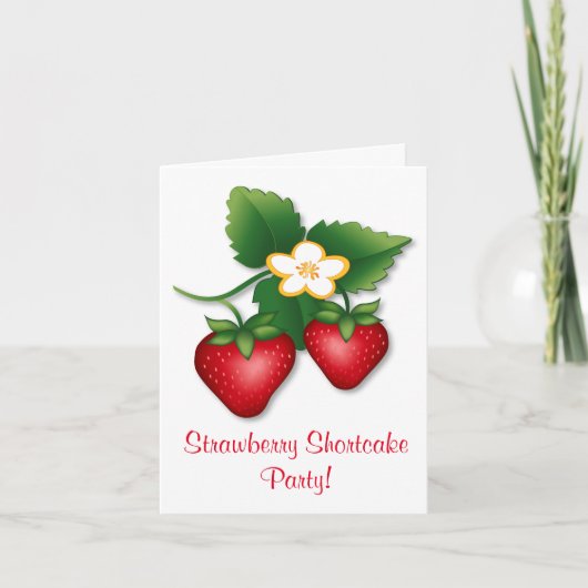 ベリーグッドタイムスイートストロベリーショートケーキパーティー 招待状 (正面)