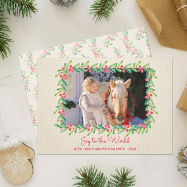 ベリーグリーンリーリースクリスマスフォト シーズンカード