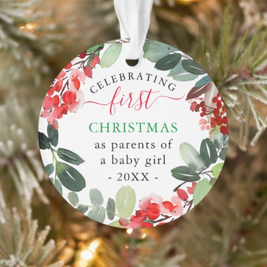 ベリーグリーンリーリース初めてのクリスマスズを親として オーナメント (ツリー)