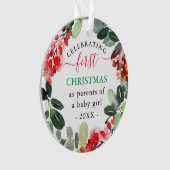 ベリーグリーンリーリース初めてのクリスマスズを親として オーナメント (正面)