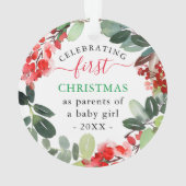 ベリーグリーンリーリース初めてのクリスマスズを親として オーナメント (裏面)