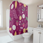ベリーシトラスのシャワーカーテン鮮やか – フルーツパター シャワーカーテン (インサイチュ)