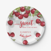 ベリースイートさくらんぼベビーシャワー紙プレート ペーパープレート (正面)