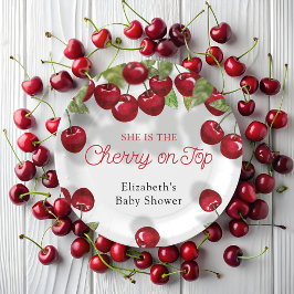 ベリースイートさくらんぼベビーシャワー紙プレート ペーパープレート