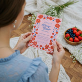 ベリースイートイチゴ、ブルーベリー&開花 箔招待状