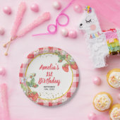 ベリースイートウォーターカラーストロベリースイートワン ペーパープレート (パーティー)