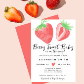 ベリースイートウォーターカラーピンクベビーシャワーガール 招待状