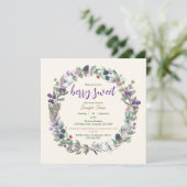 ベリースイートウォーターカラーフローラボホベイビーシャワー 招待状 (スタンド正面)