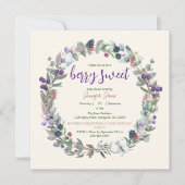 ベリースイートウォーターカラーフローラボホベイビーシャワー 招待状 (正面)