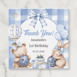 ベリースイートウォーターカラーブルーベリーバースデーパーティー フェイバータグ