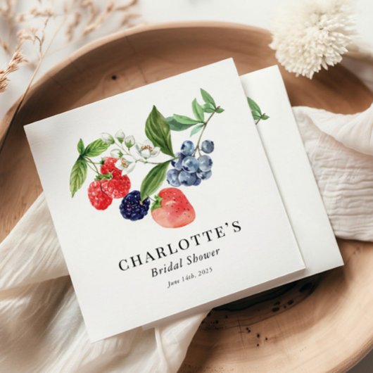 ベリースイートウォーターカラーレッドブルーブライダルシャワー スタンダードカクテルナプキン