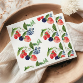 ベリースイートウォーターカラーレッドブルーベビーシャワー スタンダードカクテルナプキン