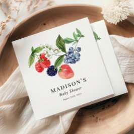 ベリースイートウォーターカラーレッドブルーベビーシャワー スタンダードカクテルナプキン