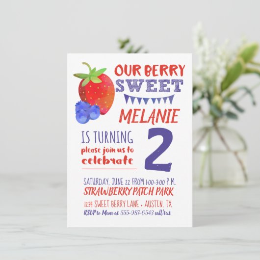 ベリースイートウォーター色招待状赤白青 招待状 (スタンド正面)