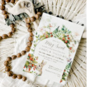 ベリースイートウッドランドベビーシャワーストロベリー 招待状