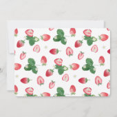 ベリースイートガールストロベリー誕生日パーティー写真 招待状 (裏面)