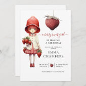 ベリースイートガールバースデーパーティーの招待 招待状 (正面/裏面)